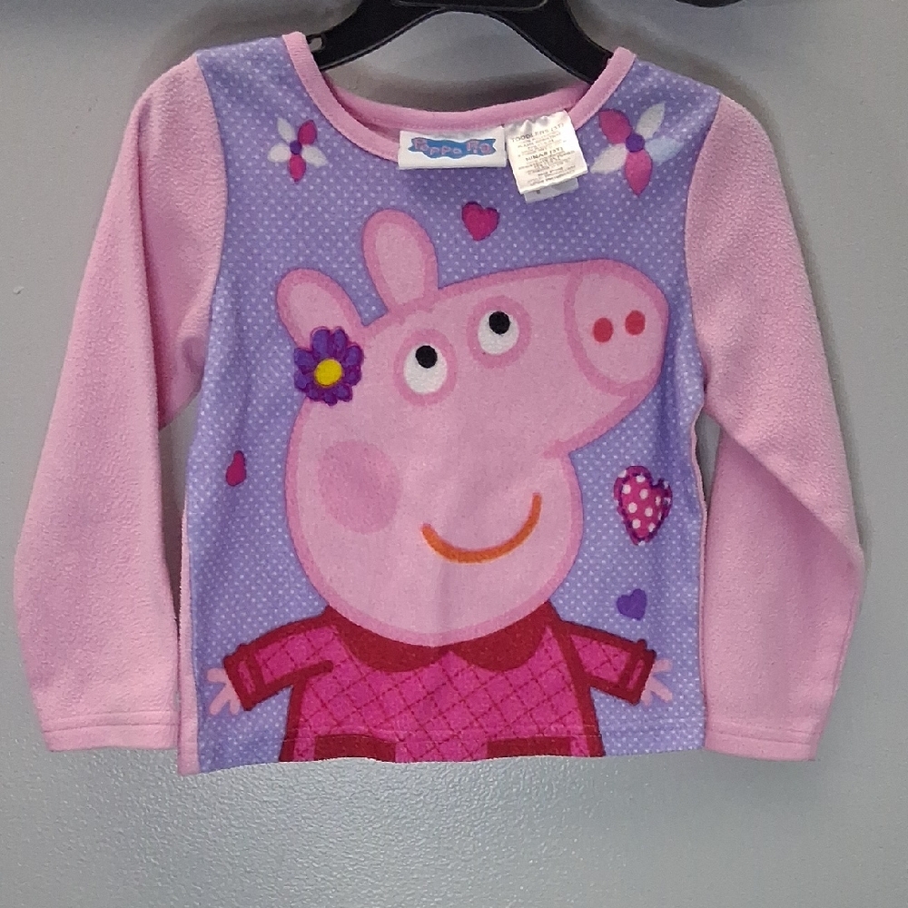 Peppa Pig Long Sleeve Shirt - Pink and Lavender Size 3T